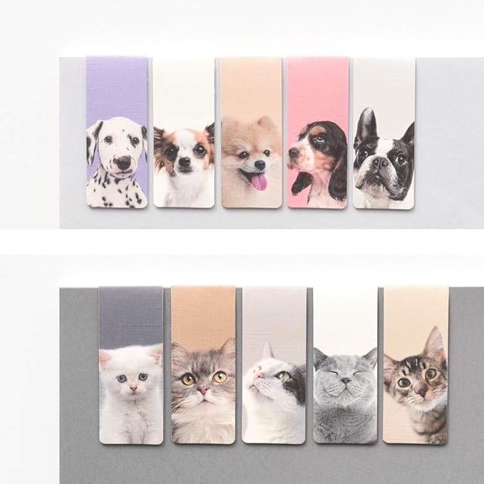 Monolike Magnetic Bookmarks My pet Dog + Cat, 10 Pieces