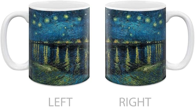 MUGBREW Classic Art The Starry Night Over The Rhone Vincent Van Gogh Ceramic Coffee Mug Tea Cup, 11 OZ