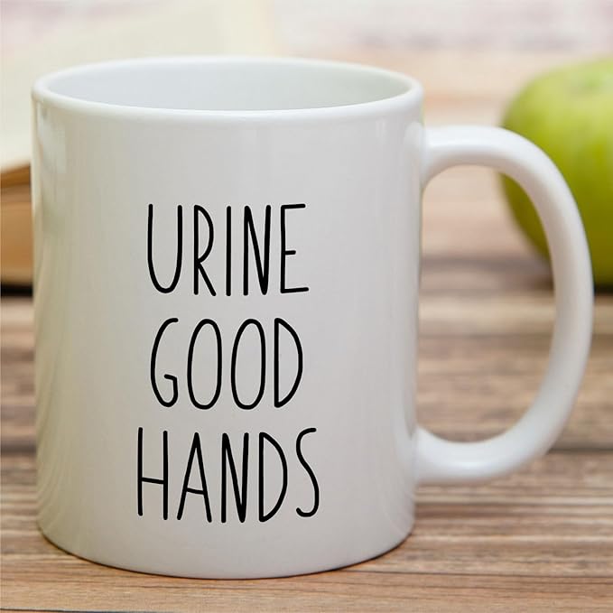 Retreez Funny Urologist Mug Gift Urology Doctor Urine Good Hands 11 Oz Ceramic Coffee Mug - Humor Sarcastic Motivational Inspirational graduation birthday gift for medics friend coworker him her dad