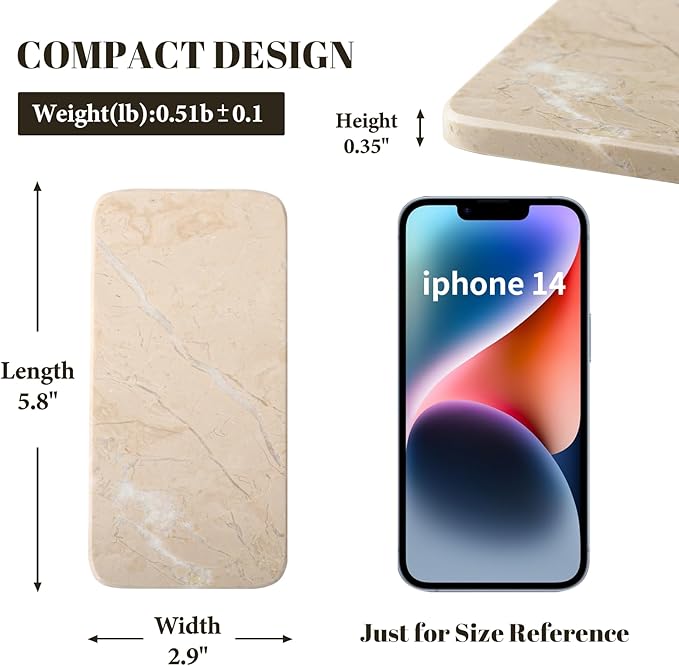 Koville Luxury Natural Turkish Marble Tray, Set of 2 Small Decorative Tray, Soap Dispenser Tray for Kitchen Sink, Bathroom Vanity Trays for Counter