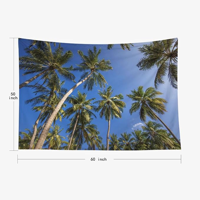 EMMTEEY Tree Tapestry Modern Wall Decor 60X50 Inch-Coconut Palm Tree Tropical Summer Durable Wall Art for Living Room