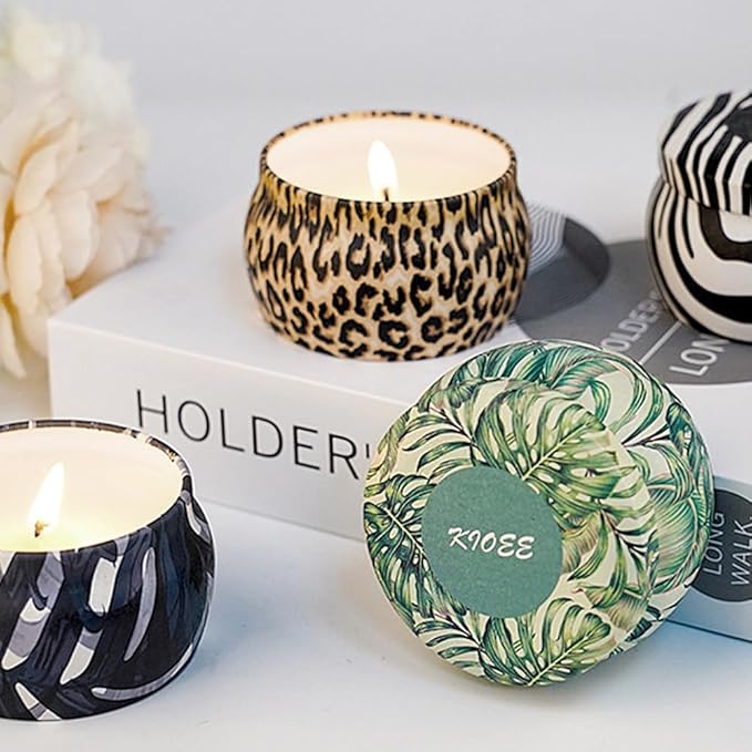 Naimo 4 Pack Scented Candles Long Lasting Soy Wax Aromatherapy Candle for Home Bathroom Yoga Birthday Gift Set Women Present