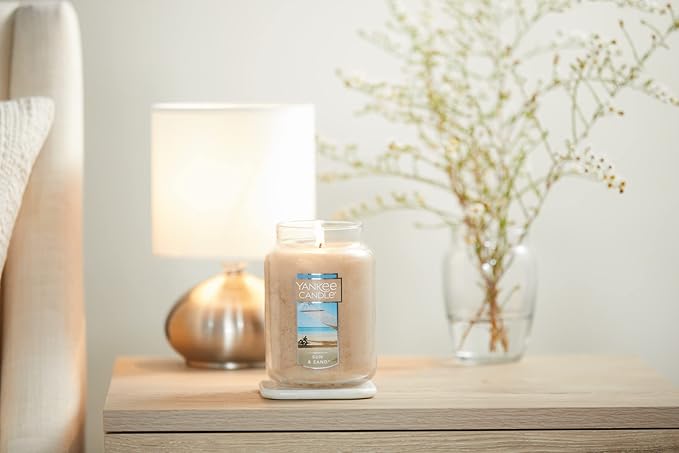 Yankee Candle Sun & Sand Scented, Classic 22oz Large Jar Single Wick Candle, Over 110 Hours of Burn Time