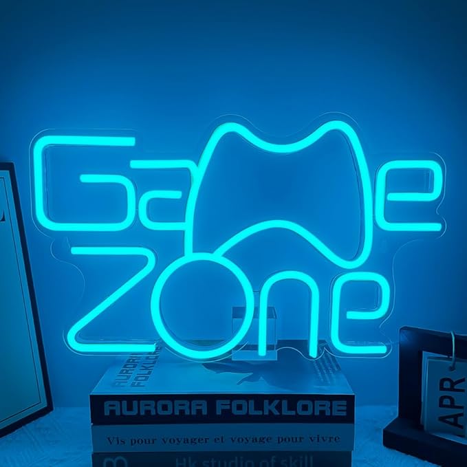 Game Zone Neon Sign,Gamer Neon Light for Game Room Decor,Gaming Neon Light Signs Gift for Teen Boys Room Decor with USB Powered