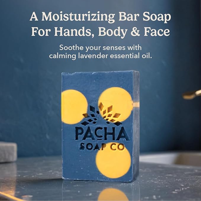 Pacha Bright Suds Bar Soap 3 Pack | Premium, Handcrafted, Hydrating | Natural Face Wash, Hand Cleanser, Body Wash | Soothing Essential Oils, 4 oz