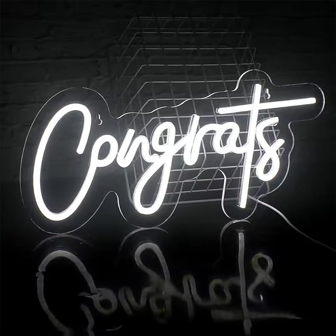 NOSUN Congrats Neon Sign Celebrate Neon Signs for Wall Decor LED Signs Lights for Wall Decor with Dimmable Light Up Signs for Bedroom Bar Club Colleges Wedding Birthday Party Decor Engagement Gifts
