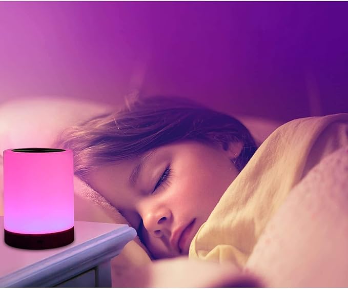 Night Light, Touch Lamp for Bedrooms Living Room Portable Table Bedside Lamps with Rechargeable Internal Battery Dimmable 2800K-3100K Warm White Light & Color Changing RGB (Regular Size)…
