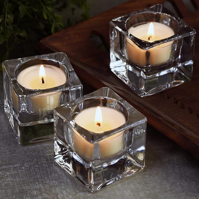 DEYBBY Natural Jasmine Scented Soy Wax Tealight Candles Bulk, Aromatherapy Luxury Tea Candle Set of 24-4 Hour Burning Great Gift