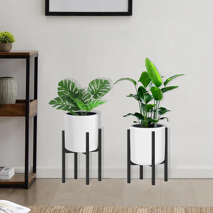 Heavy 4Legs Adjustable Metal Plant Stand for 10"-16" Plant Pot – Indoor & Outdoor (Black, 1 Pack)