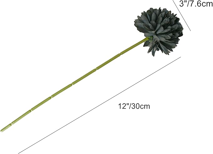 Mandy's Black Artificial Ball Chrysanthemum 12 Stems Faux Flowers with Bendable Stems for DIY Wedding Centerpiece Fall Decor Home Arrangements