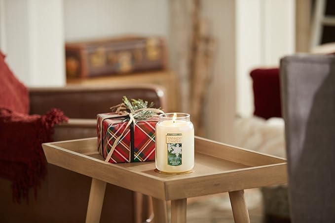 Yankee Candle Sparkling Snow Scented, Classic 22oz Large Jar Single Wick Candle, Over 110 Hours of Burn Time | Holiday Gifts for All