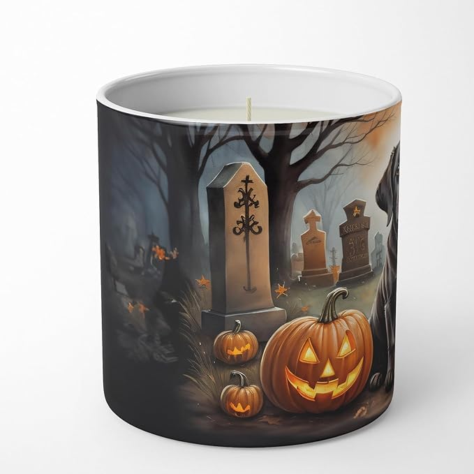 Caroline's Treasures DAC2033CDL Chocolate Labrador Retriever Spooky Halloween Decorative Soy Candle Nature Soy Wax Essential Oil Home Decor Ideal for Bedroom Kitchen Bath Office Gift, 10 oz