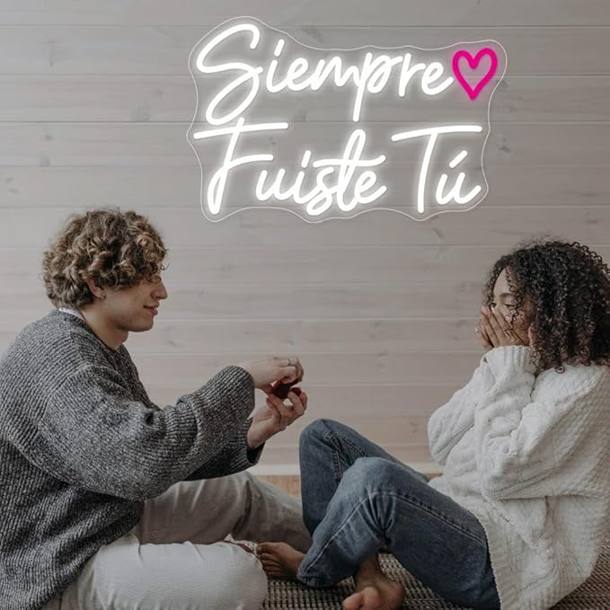 It Was Always You Neon Sign, LED Neon Lights Pink and White Love Quote Wall Art 17.5", USB power Señal neón 'Siempre Fuiste Tú' for Wedding Proposals, Anniversary Decorations and Romantic Celebrations