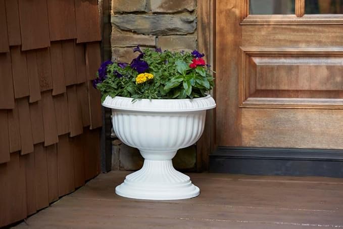 Southern Patio 18" Grecian Urn, White