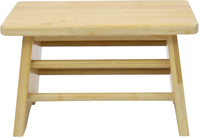 Sorbus Bamboo Step Stool - Small Wooden Stool- Bed Stool for Seniors Bedside Footrest & Potty Training Stool for Kids Toddlers, Adults, Kitchen, Bathroom, Up to 300 Lbs. Non Slip Milking Wood Stool
