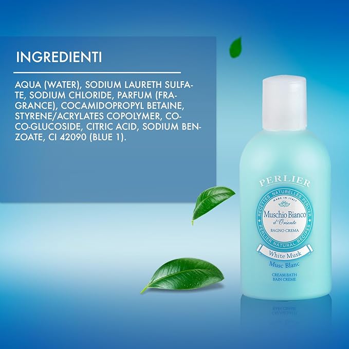 Perlier White Musk Bath Cream - Natural & Calming Aromatherapy Bubble Bath For Women And Men - Rich Foaming Formula Provides Deep Moisturization And Hydration For All Skin Types (16.9 Fluid Oz.)