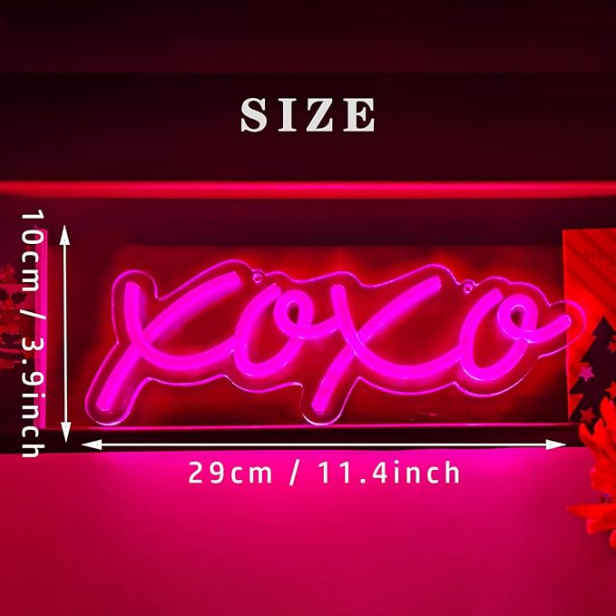 Neon Light Sign LED XOXO Night Lights USB Operated Decorative Marquee Sign Bar Pub Store Club Garage Home Party Decor