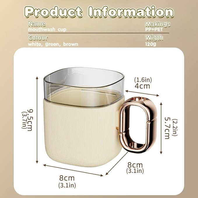 Mouthwash Cups with Hollow Out Handle, Toothbrush Holders, Mug for Mouth-Rinsing, Toothbrush Cups, Plastic Toothbrush and Toothpaste Organizer for Bathroom (Green)