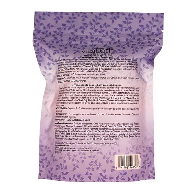 Vitabath Bath Fizzies, Lavender Chamomile, 10 Ounce