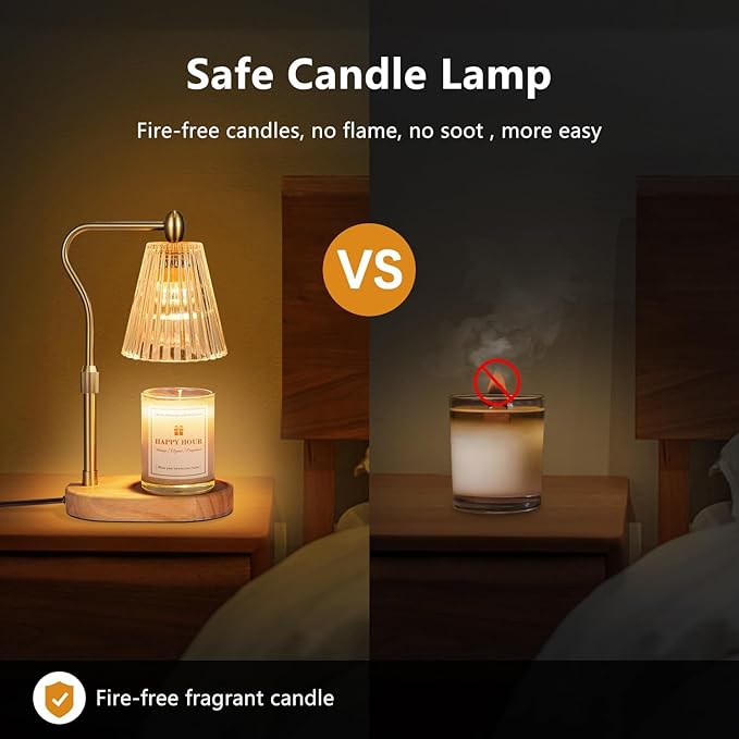 Candle Warmer Lamp, with Timer and Dimmer, Adjustable Height, Mothers Day Gifts for Mom, Birthday Gifts for Women, Wax Melt Warmer for Scented Jar Candles, Home Decor