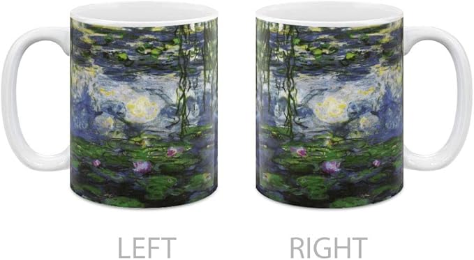 MUGBREW Classic Art Claude Monet Water Lilies Ceramic Coffee Mug Tea Cup, 11 OZ
