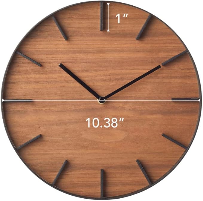Yamazaki Home Wall Clock - Modern Wood Home Decoration Steel + Wood One Size Walnut
