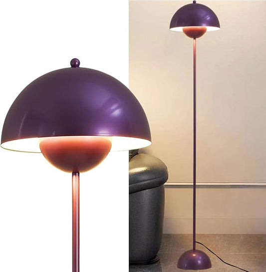COSYLUX Modern Floor Lamp for Living Room, Industrial Tall Standing Lamp for Bedroom, Metal Shade Reflecting Light Reading Floor Lamp for Office, Nursery Room, Corner(Pearl Purple)