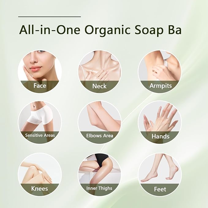 4 Pcs Herbal Soap Bar with Tea Tree Oil, Olive Oil & Organic Shea Butter - Natural Handmade Soap for Women & Men, Gentle Face, Body & Foot Cleanser for Dry, Itchy or Sensitive Skin, 3.53 oz