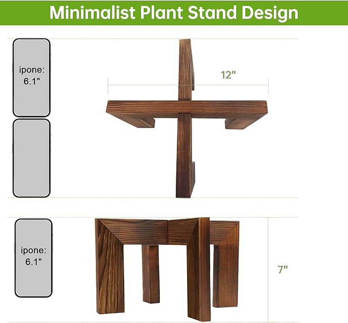 Wood Plant Stand Indoor/Outdoor for Plants, Large Size Planter Stand Holder,Sturdy and Stable Flower Pot Stand,Fits Most Size Flower Pots In Room(1 Pack)