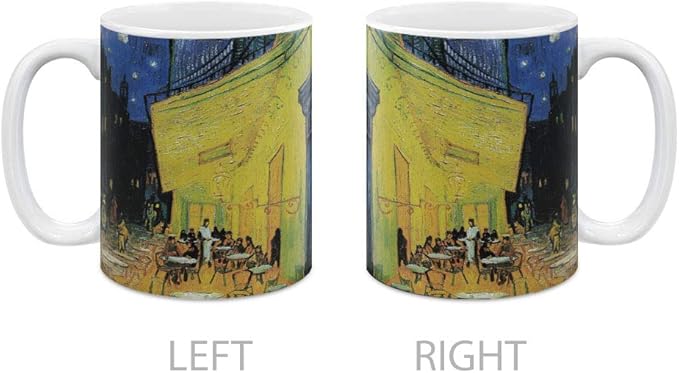 MUGBREW Classic Art Cafe Terrace At Night Vincent Van Gogh Ceramic Coffee Mug Tea Cup, 11 OZ