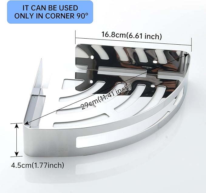 2-Pack Corner Shower Caddy,Wall Mounted Corner Shower Shelf,Shower Rack for Bathroom Silver