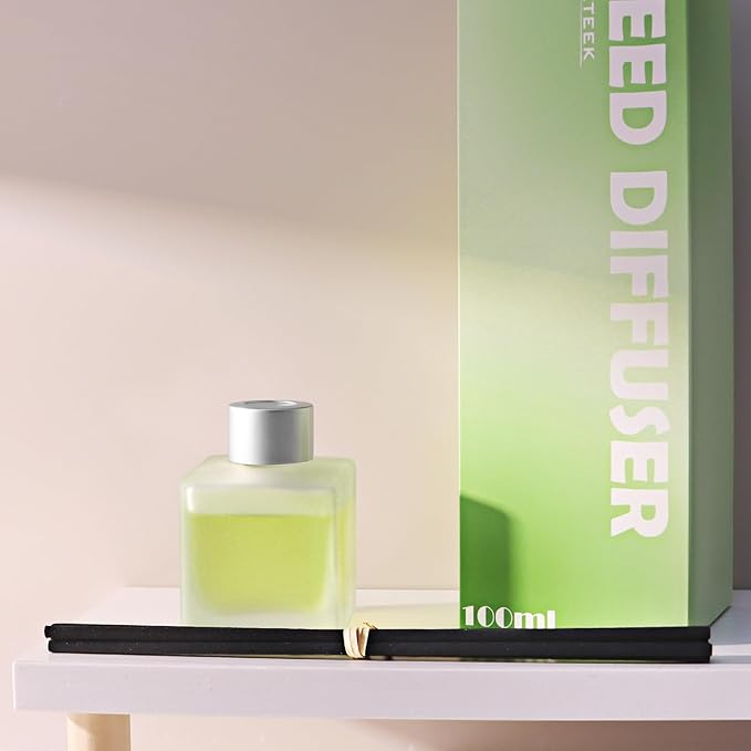 Reed Diffuser, Clean Linen Scented Oils, Air Freshener Essential Oil Set with Diffuser Sticks, 3.4 oz Long Lasting Home Fragrance for Bedroom Office Shelf Bathroom Decor (1-Pack)