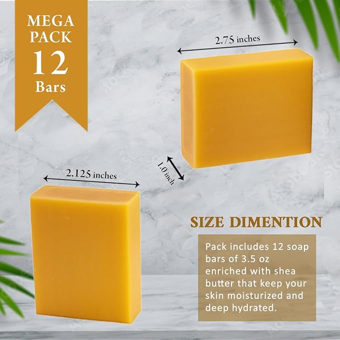 Manuka Honey Scented Natural Soap Bars (5 Bars), 3.5oz Moisturizing French Triple Milled Soap Bars Enriched with Shea Butter - Pure Plant Oil Bath & Body