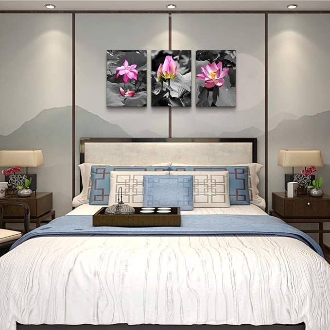 Canvas Wall Art for living room bathroom Wall Decor for bedroom kitchen artwork Canvas Prints green plant flowers painting 12" x 16" 3 Pieces Modern framed office Home decorations family picture