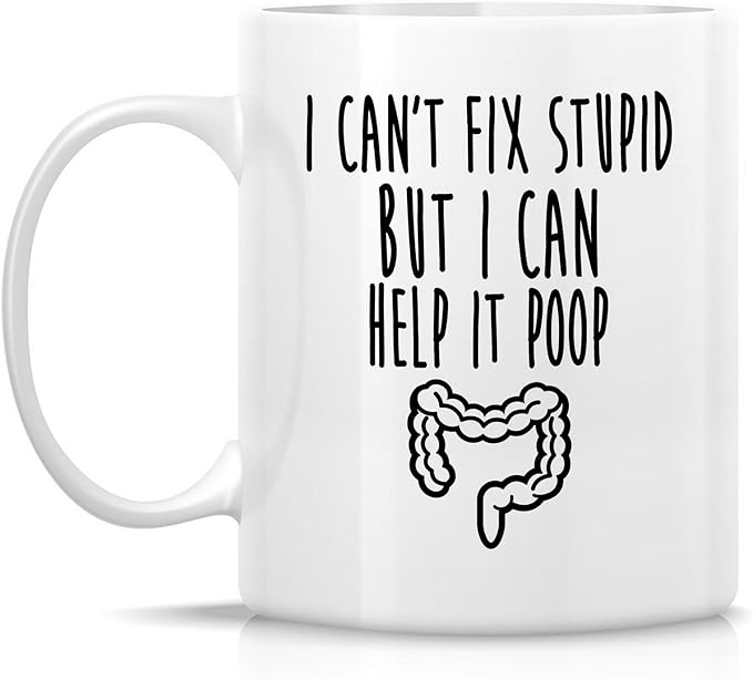 Retreez Funny Gastroenterologist Mug - 11 Oz Ceramic Coffee or Tea Cup - Intestines I Can Help It Poop Mug - Humorous Gift for Proctologist, Gastrointestinal Experts, GI Doctors - Appreciation Gift