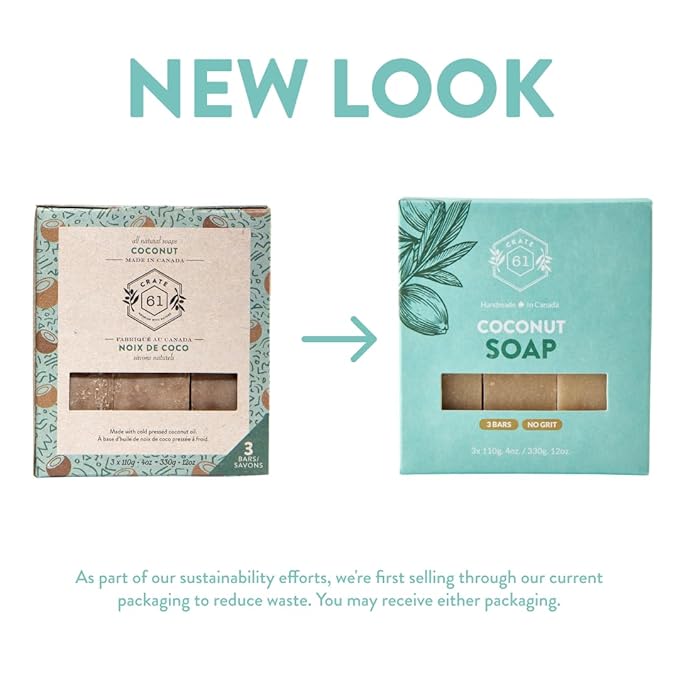 Handmade Vegan Natural Bar Soap Cold Pressed For Face And Body, With Premium Essential Oils, For Men And Women 3 Pack (Coconut)