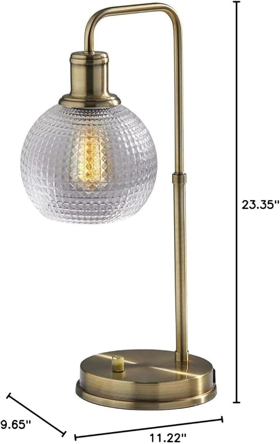 Adesso Home SL3711-21 Transitional Table Lamp from Barnett Collection in Brass - Antique Finish, 10.50 inches, Bronze