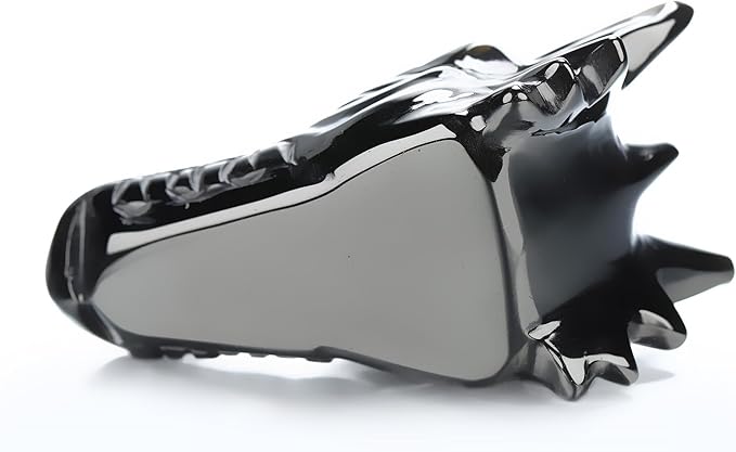 Skullis 2.0" Black Obsidian Hand Carved Crystal Dragon Head Skull Sculpture, Crystal Healing.1487