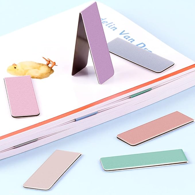 UpUDo 24 Pack Magnetic Bookmark, Book Marker Clip for Teachers, Students, Book Lovers, Printing on 2 Side