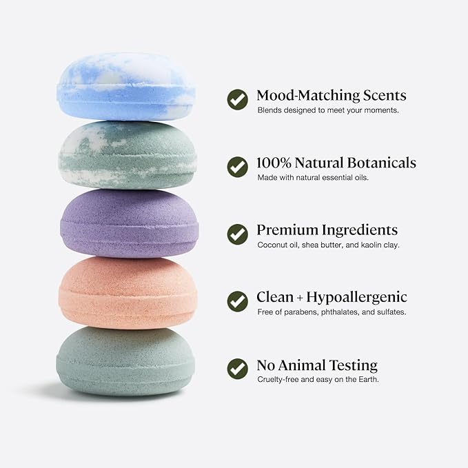 Sprig by Kohler Lavender + Vanilla Bath Bomb, Hypoallergenic, Made with Natural Botanicals & Premium Skincare Ingredients (Shea Butter, Coconut Oil, & Kaolin Clay) to Relax and Calm - Sleep