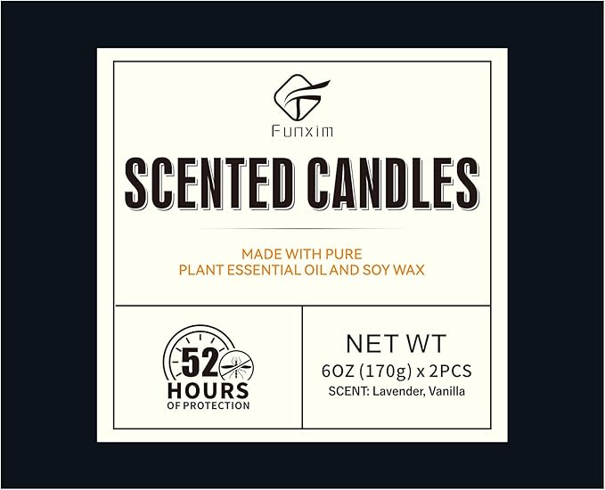 Scented Candles Gifts Set for Women, 2X 6 oz Aromatherapy Jar Candles for Home, Vanilla & Lavender Soy Wax Long Lasting Retro Lantern Candles Perfect for Stress Relief Mum Yoga Bath Spa Christmas