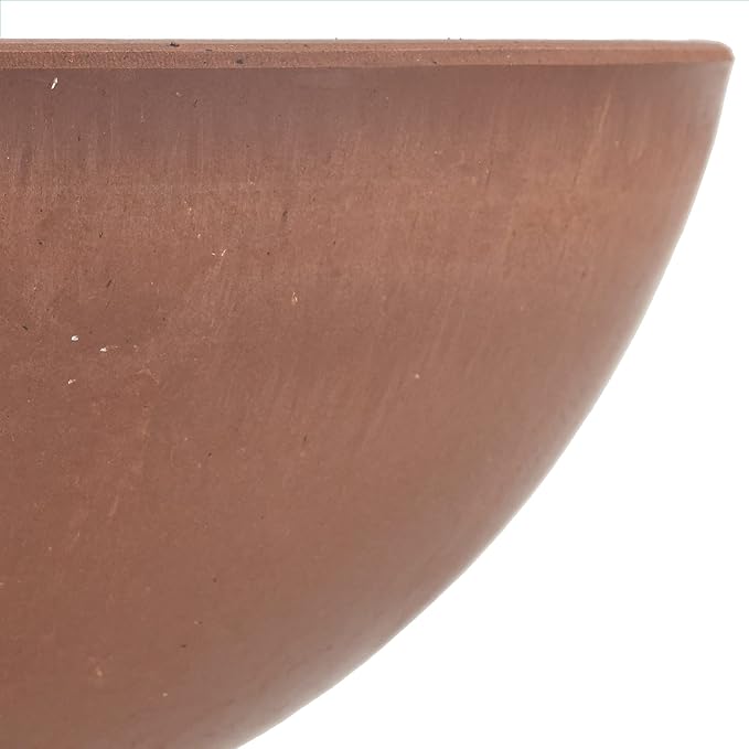 PSW Pot Collection M25TC 8-inch Plastic/Stone/Wood Composite Low Bowl Planter – No Drainage Hole (Drillable), Shallow Indoor/Outer Pot for Succulents, Bonsai, Fairy Gardens, Herbs, Terra Cotta Color