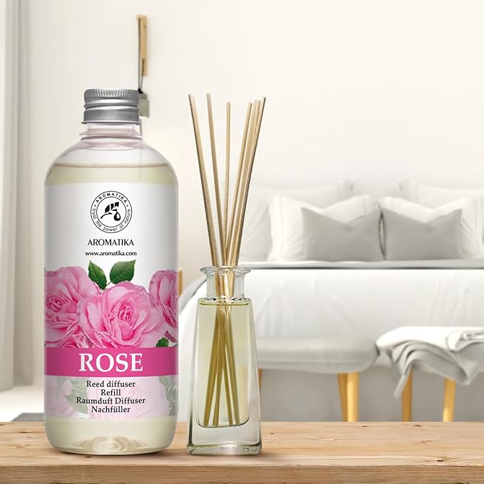 Rose Reed Refill Diffuser 17 Fl Oz - Room Diffuser Refill - Home Fragrance - Room Freshener - Scented Diffuser with Rose Aroma - Diffuser with Rose Scent - Floral Fragrance