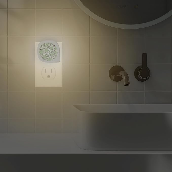 Cute Frog Night Lights Plug into Wall, Cute Frog Animal Night Light for Boys Girls Led Night Light, Dusk to Dawn Sensor Nightlight for Stairway/Hallway/Bedroom