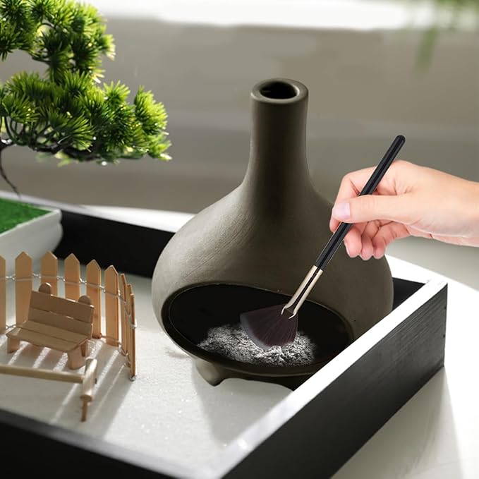 Palo Santo Holder Handmade Ceramics Incense Burner Chimney Dish Smudge Bowl for Palo Santo Sticks Sage Bundles with Brush(Brown) (Furnace Gray)