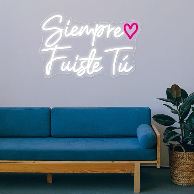 It Was Always You Neon Sign, LED Neon Lights Pink and White Love Quote Wall Art 17.5", USB power Señal neón 'Siempre Fuiste Tú' for Wedding Proposals, Anniversary Decorations and Romantic Celebrations