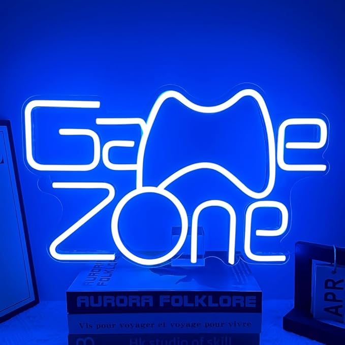 Game Zone Neon Sign for Gamer Room Decor, Gaming Light Led Sign with USB Powered for Boys Men Teen Bedroom Man Cave Game Room Wall Decor Accessories, Great Gift for Party Birthday Christmas