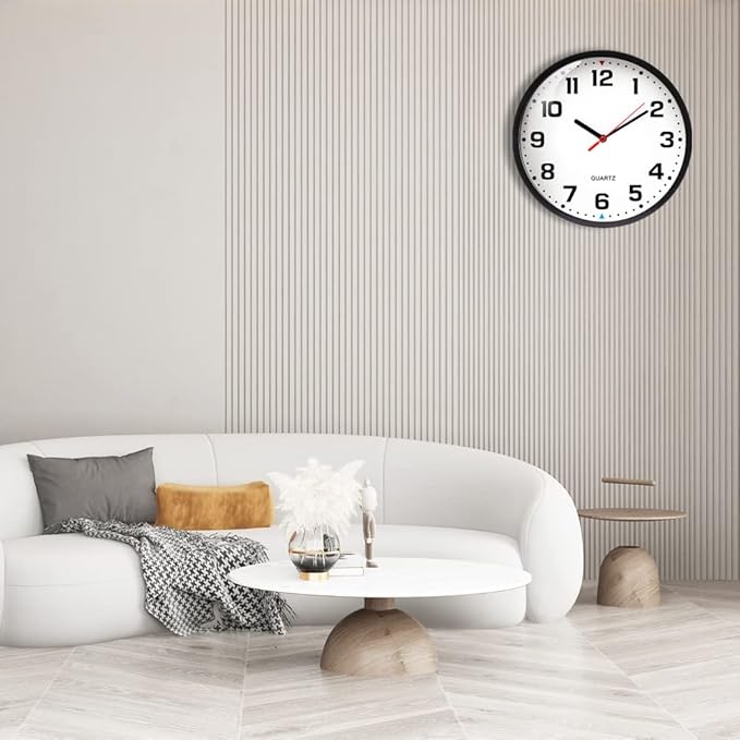 Wall Clock 9 Inch Battery Operated Silent Non-Ticking Wall Clock Modern Quartz Design Decorative Indoor Kitchen Office