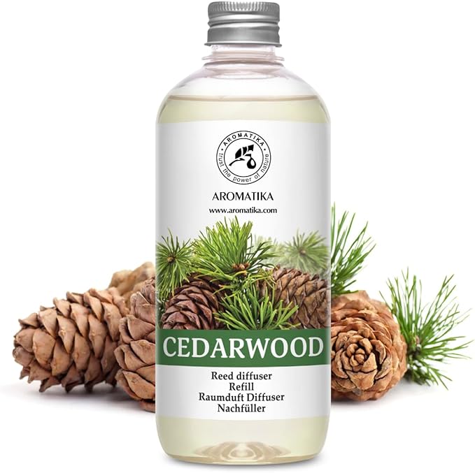 Reed Diffuser Refill Cedarwood 17 Fl Oz (500ml) - Scented Diffuser with Natural Cedarwood Oil - Room Diffuser Refill - Room Freshener - Scented Diffusers - Home Fragrance