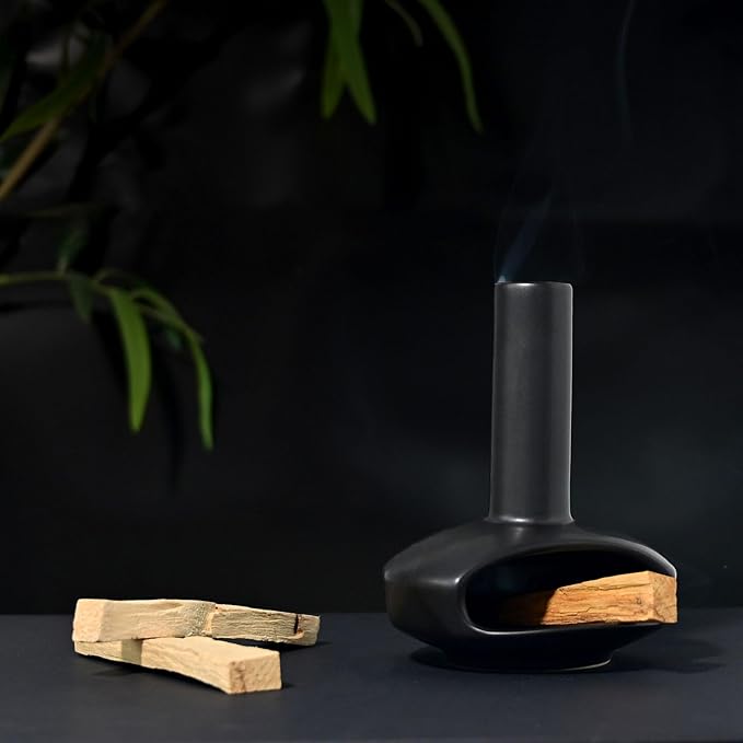 Handcrafted Mini Ceramic Chiminea Palo Santo Holder – Unique Incense Stick Burner for Meditation, Yoga, and Aromatherapy – Perfect Home Decor Accessory for Personal Rituals and Mindfulness Practices